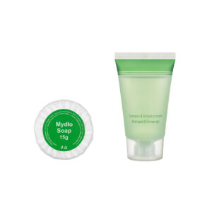 GREEN Mydełko 15g + Szampon & Żel pod prysznic hotelowy 2w1 30ml